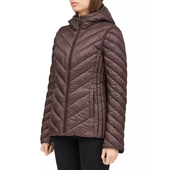 Michael Kors Puffer Jacket Reversible Quilted Nylon Signature Logo Packable Nwt - Picture 10 of 10